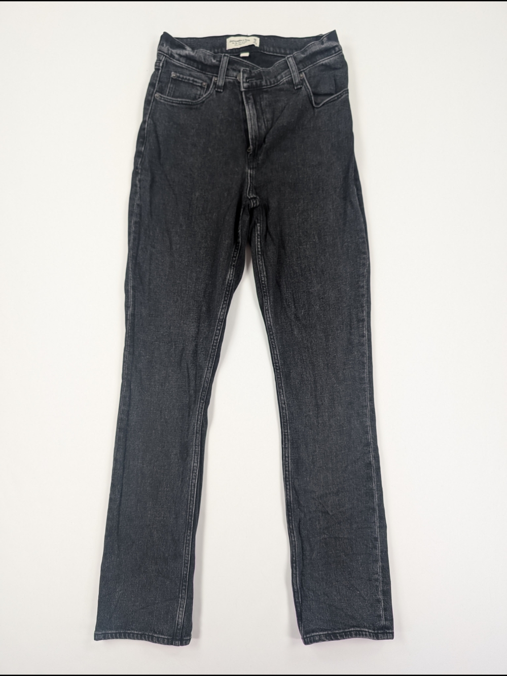 Abercrombie & Fitch Charcoal Straight Leg High Rise Jeans